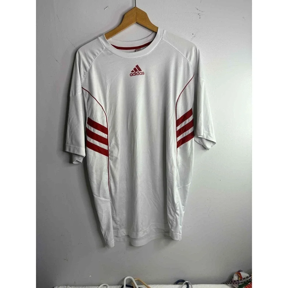 Adidas CLIMALITE Men's White Tennis Shirt, Novak Djokovic's 